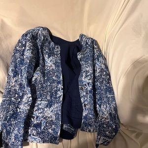 Chico’s blue reversible coat